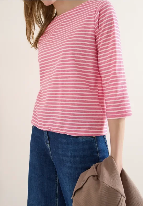 Cecil Damen Gestreiftes Shirt in Rot, Gr: 3XL