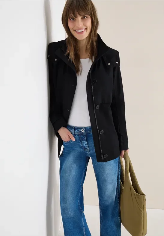 Cecil Damen Midi Trenchcoat in Schwarz, Gr: M