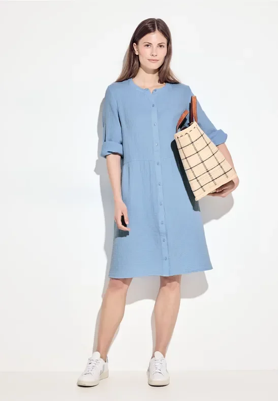 Cecil Damen Musselin Kleid in Blau, Gr: XL