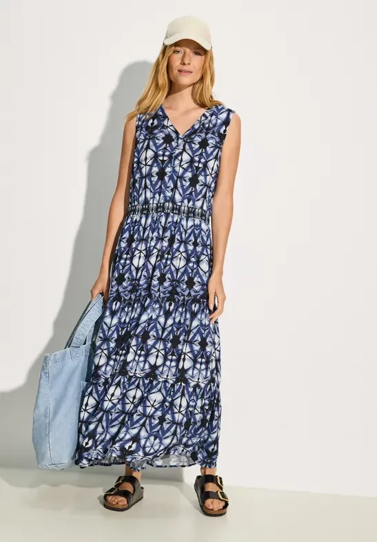 Thumbnail - Cecil Damen Maxikleid mit Print in Blau, Gr: XL