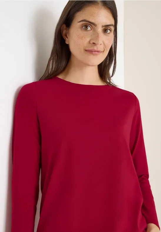 Cecil Damen Shirt in Unifarbe in Rot, Gr: 3XL