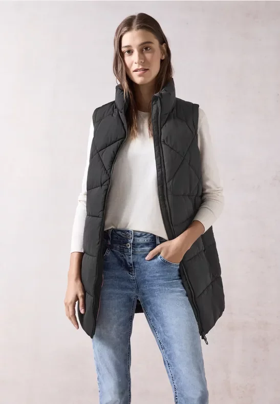 Cecil Damen Lange Weste in Schwarz, Gr: XS