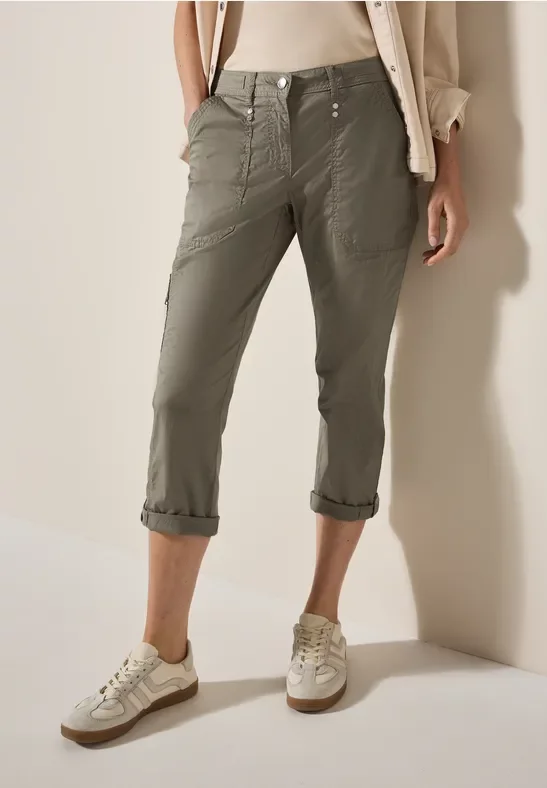 Thumbnail - Cecil Damen 7/8-Hose im Cargo-Look in Braun, Gr: 32