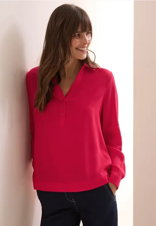 Thumbnail - Cecil Damen Bluse in Unifarbe in Rot, Gr: XS