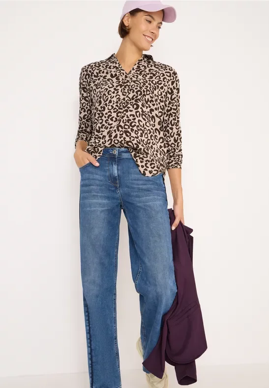 Thumbnail - Cecil Damen Gemusterte Bluse in Beige, Gr: XS