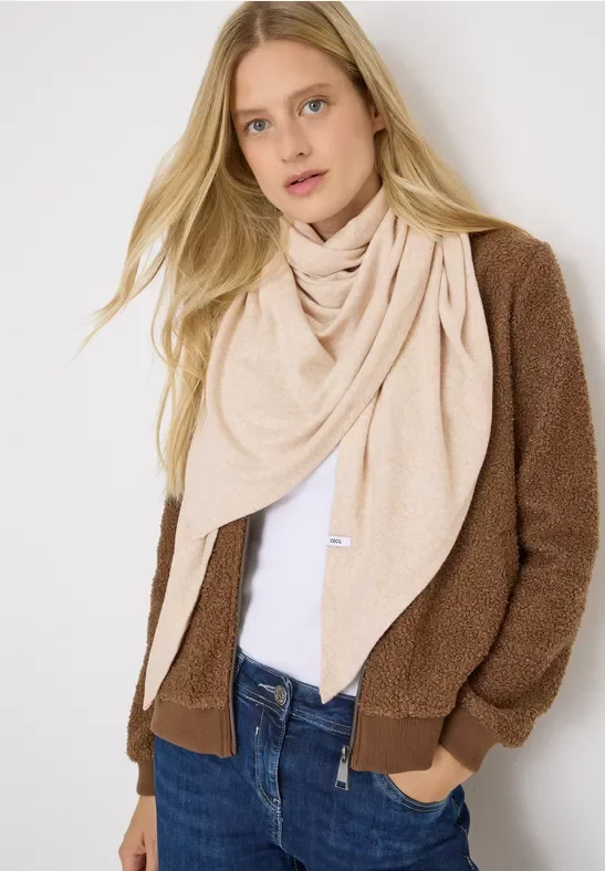 Thumbnail - Cecil Damen Kuscheliges Dreieckstuch in Beige, Gr: One size