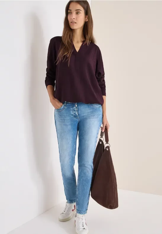 Cecil Damen Bluse in Unifarbe in Rot, Gr: 3XL