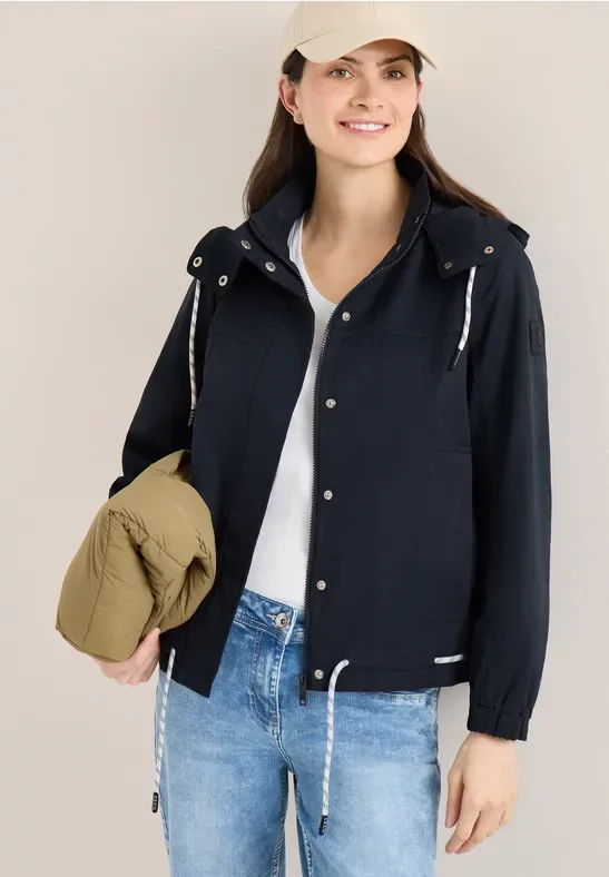 Cecil Damen Jacke mit Kapuze und Tunnelzug in Blau, Gr: L