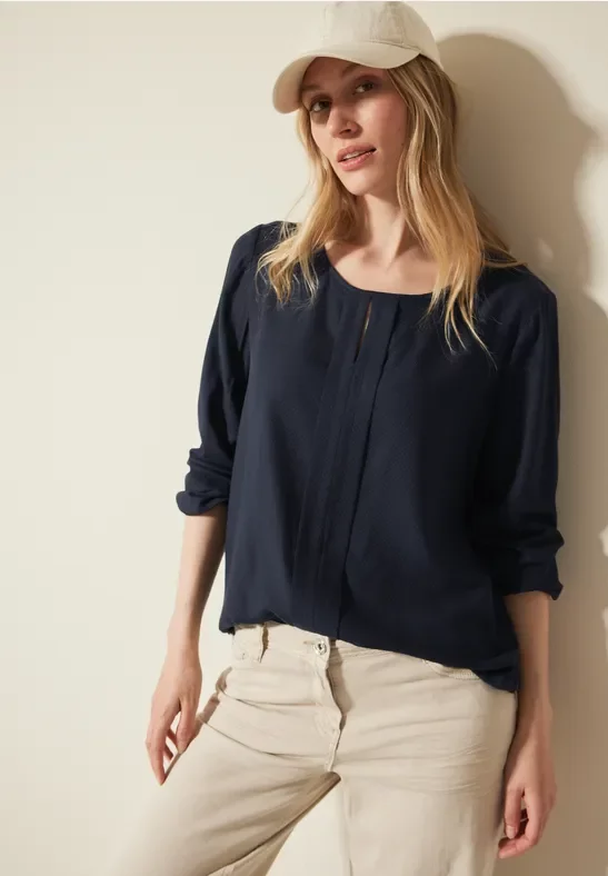 Cecil Damen Materialmix-Bluse in Blau, Gr: L