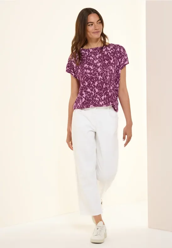 Cecil Damen Strick-Look Shirt mit Muster in Rosa, Gr: XXL