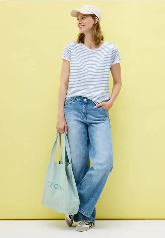 Thumbnail - Cecil Damen Gestreiftes Shirt in Blau, Gr: XL