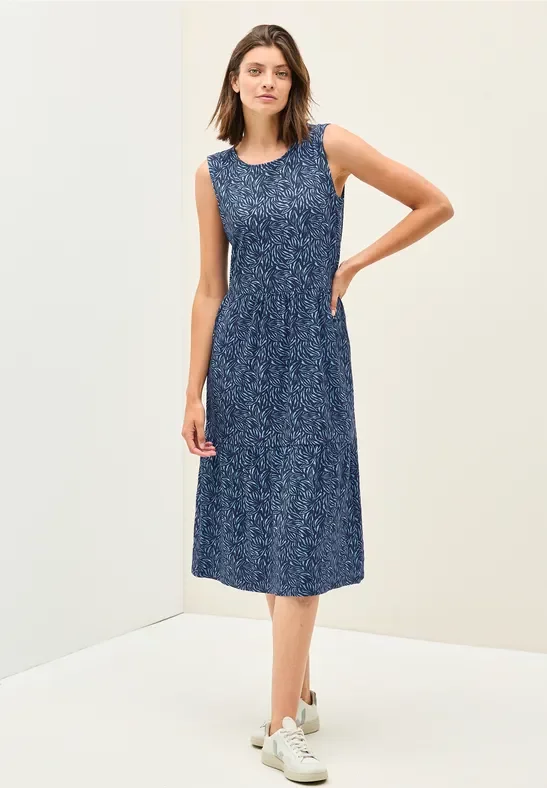 Thumbnail - Cecil Damen Minimal Print Jersey-Kleid in Blau, Gr: XL