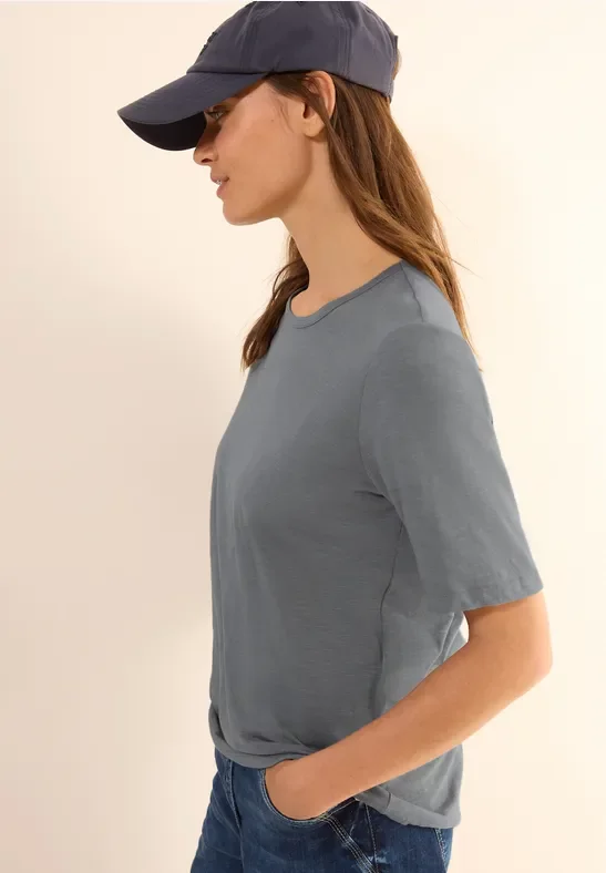 Cecil Damen Basic T-Shirt in Grau, Gr: XL