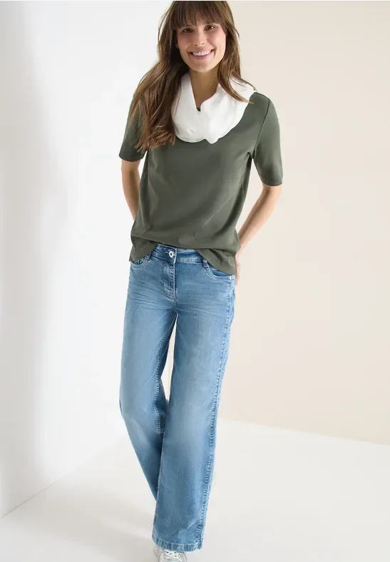 Cecil Damen Loop Schal in Unifarbe aus Viskose in Weiß, Gr: One size