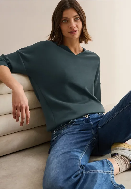 Cecil Damen Weiches Shirt in Grün, Gr: XS