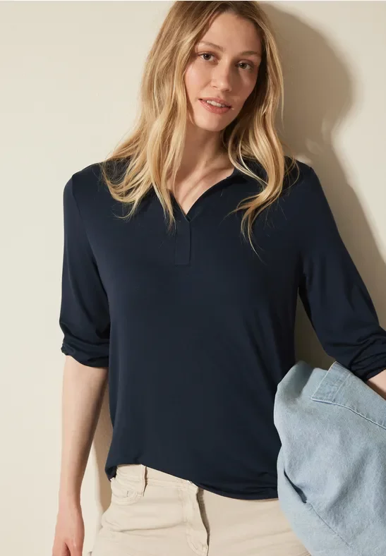 Cecil Damen Poloshirt in Blau, Gr: XL