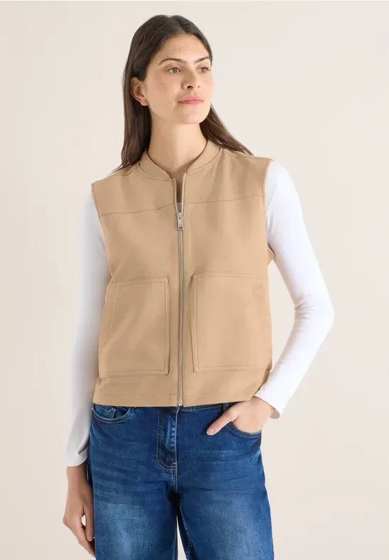 Cecil Damen Blouson Weste in Beige, Gr: L
