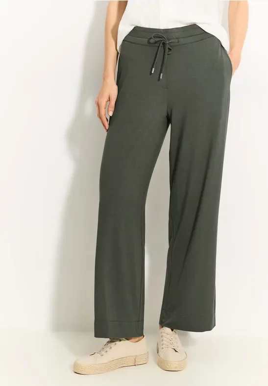 Cecil Damen Hose mit Wide Legs in Grün, Gr: XXL