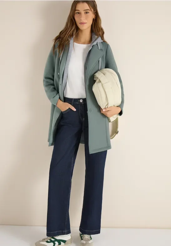 Thumbnail - Cecil Damen Mantel mit Sweat-Inlay in Grün, Gr: S