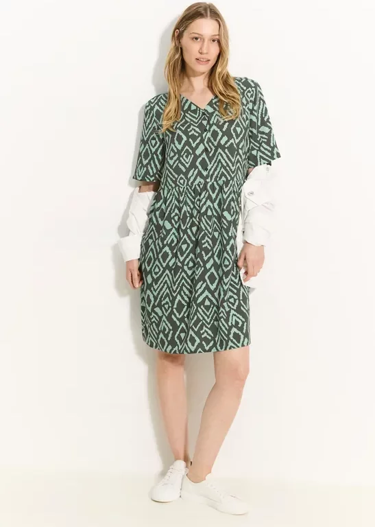 Cecil Damen Sommerkleid mit Print in Grün, Gr: L