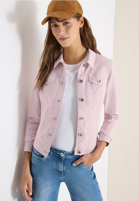 Cecil Damen Jeansjacke im Colored-Denim-Look in Rosa, Gr: M
