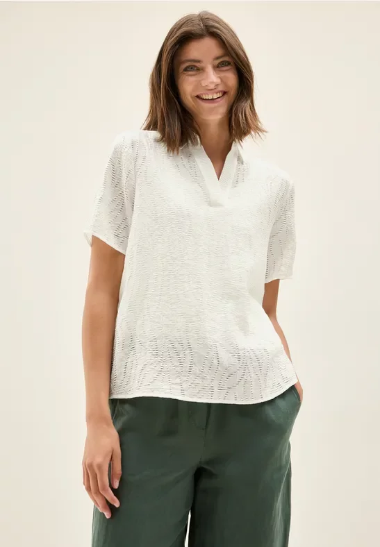 Thumbnail - Cecil Damen Blusenshirt mit Struktur in Weiß, Gr: M