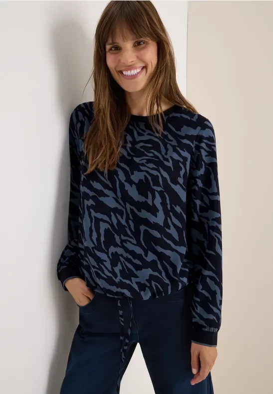 Thumbnail - Cecil Damen Bluse mit Tunnelzug in Blau, Gr: M