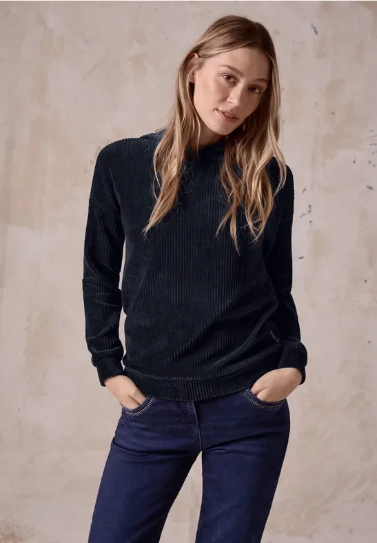 Thumbnail - Cecil Damen Kapuzenshirt in Blau, Gr: L