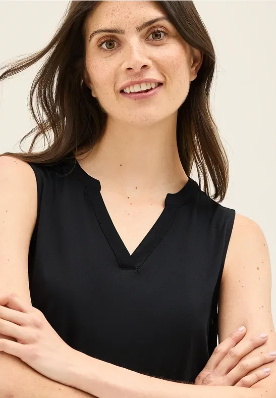 Thumbnail - Cecil Damen Split Neck Top in Schwarz, Gr: XL