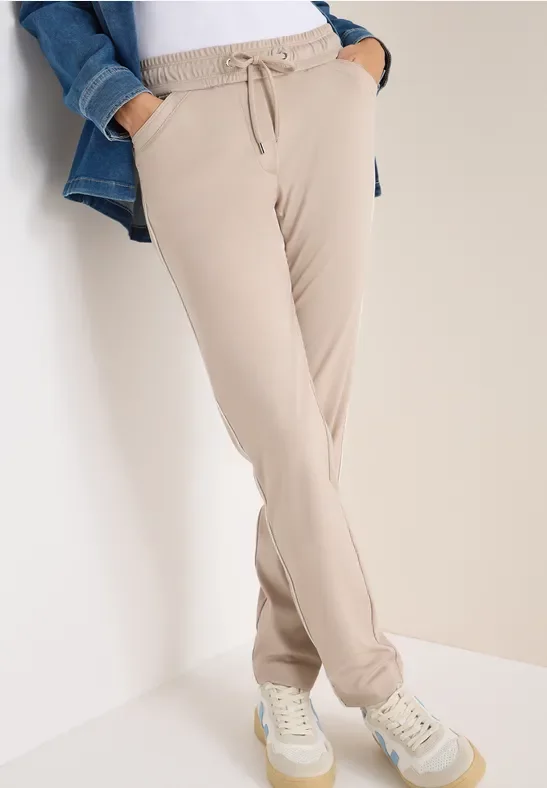 Cecil Damen Hose mit Gallonstreifen in Beige, Gr: M