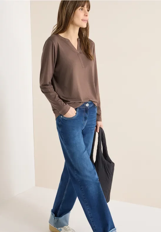 Cecil Damen Shirt im Tunika-Look in Beige, Gr: S