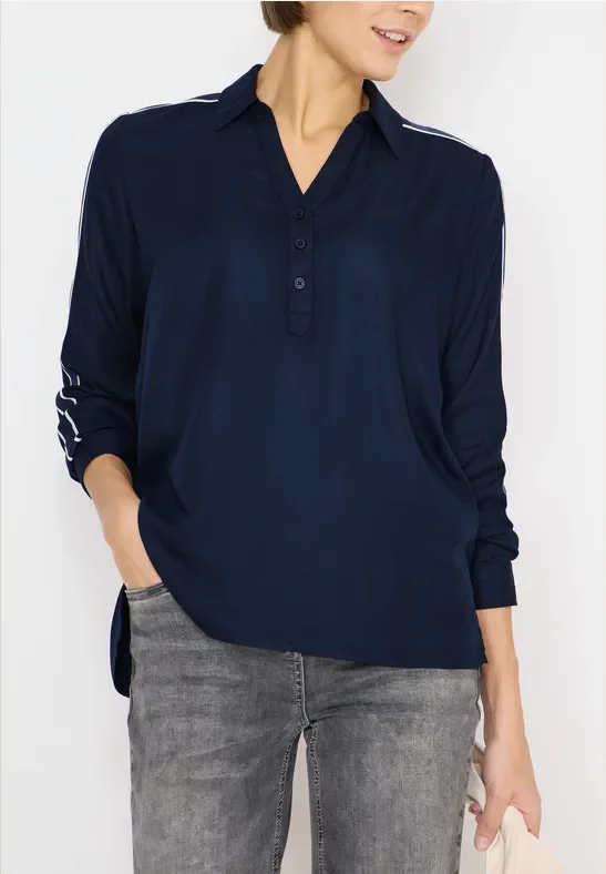 Thumbnail - Cecil Damen Bluse mit Tape-Details in Blau, Gr: L