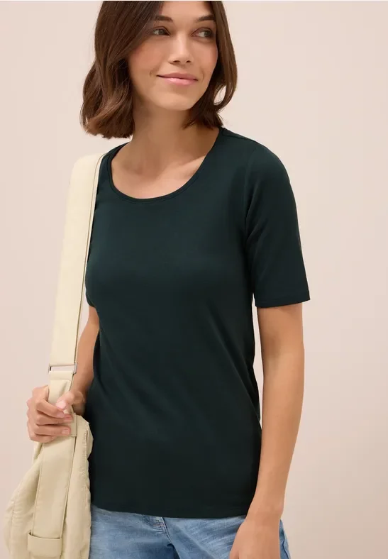 Cecil Damen T-Shirt in Unifarbe in Grün, Gr: XXL