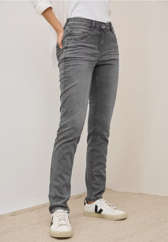 Thumbnail - Cecil Damen Jeans im Casual Fit in Grau, Gr: 28