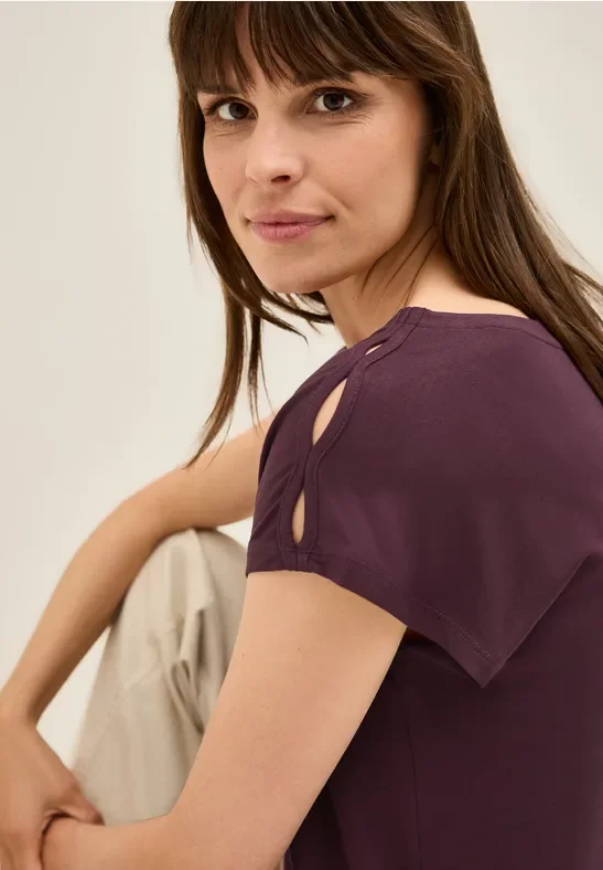 Thumbnail - Cecil Damen Shirt mit Cut-Out Details in Rot, Gr: S