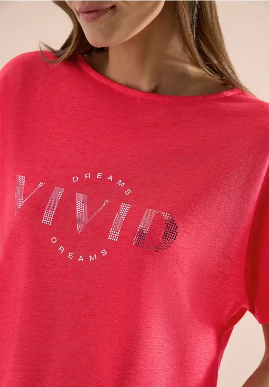 Cecil Damen Dropped Shoulder Shirt in Leinen-Optik in Rot, Gr: XXL