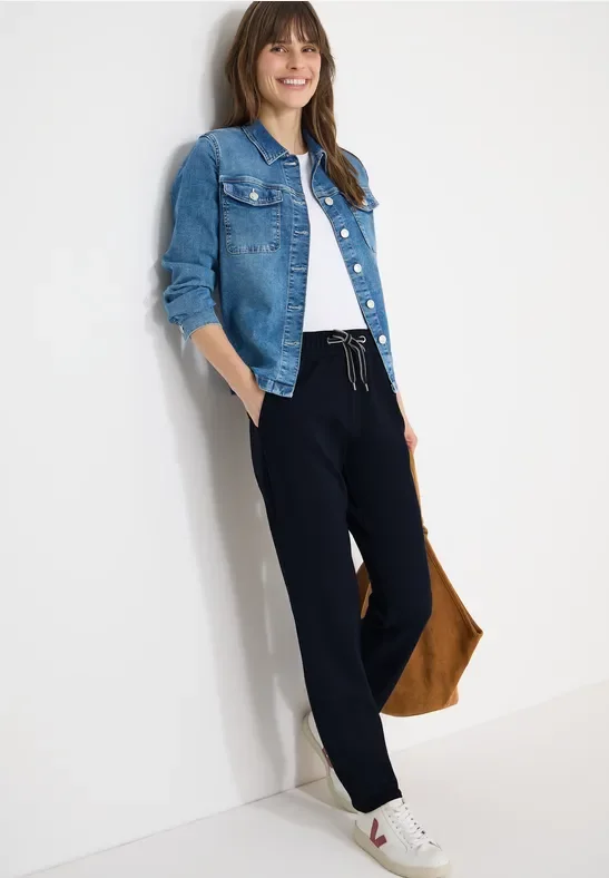 Cecil Damen Hose in Unifarbe in Blau, Gr: M