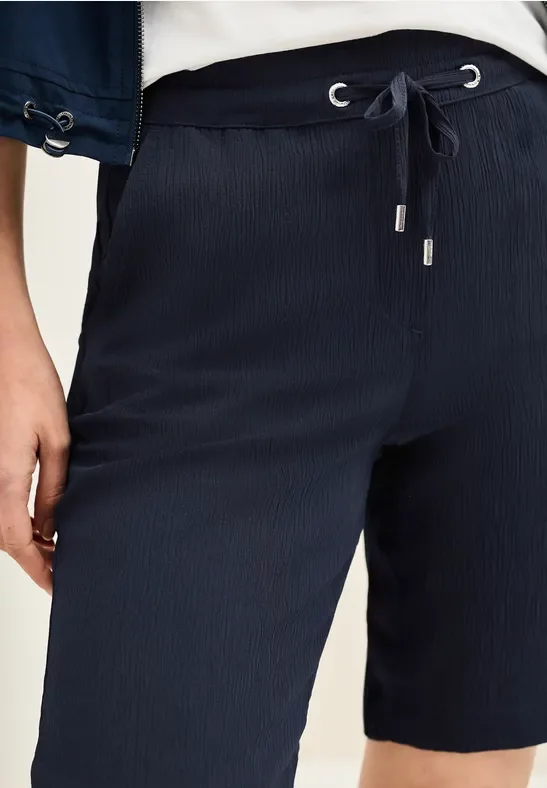 Thumbnail - Cecil Damen Shorts mit Struktur in Blau, Gr: XXL