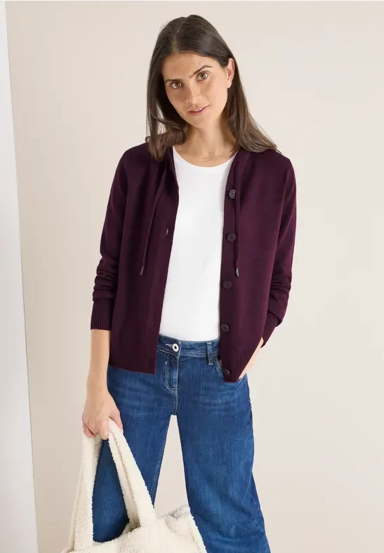 Cecil Damen Cardigan mit Kapuze in Rot, Gr: XXL