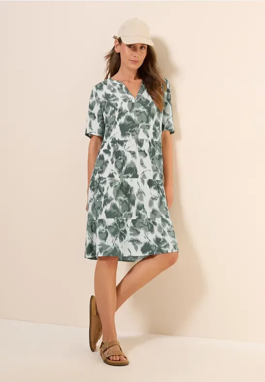 Thumbnail - Cecil Damen Gemustertes Crepe-Kleid in Grün, Gr: S