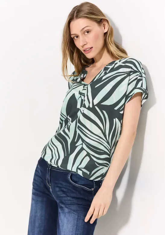 Thumbnail - Cecil Damen Sommer Print Bluse in Grün, Gr: S