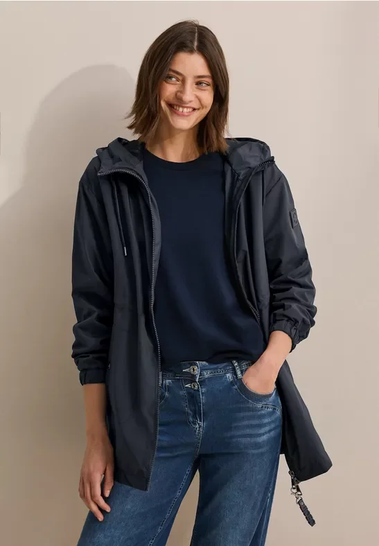 Cecil Damen Jacke mit Kapuze in Blau, Gr: XS