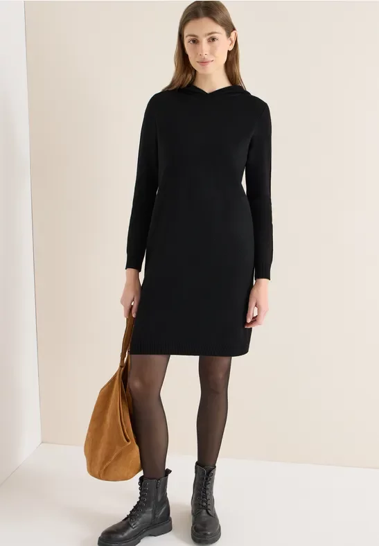 Cecil Damen Glitzerkleid mit Kapuze in Schwarz, Gr: XS