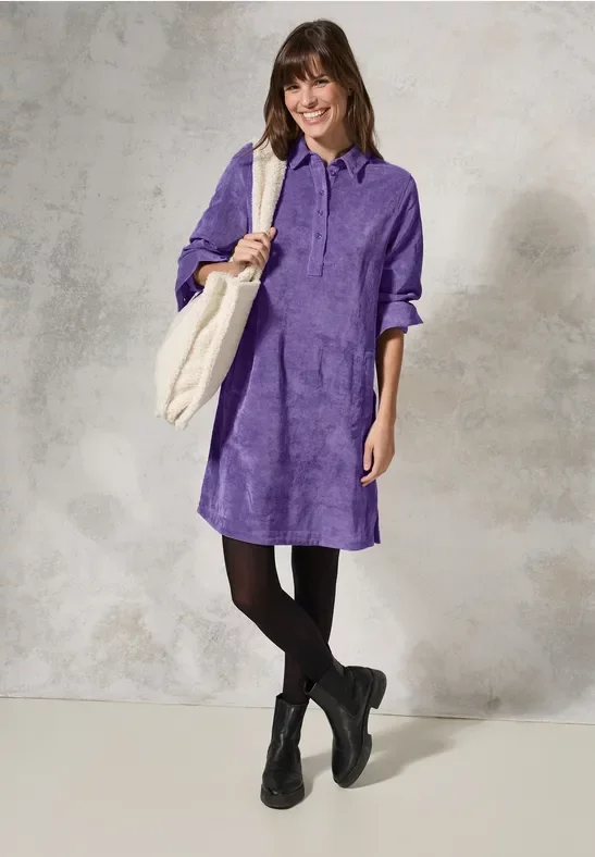 Thumbnail - Cecil Damen Cordkleid in Unifarbe in Lila, Gr: XL
