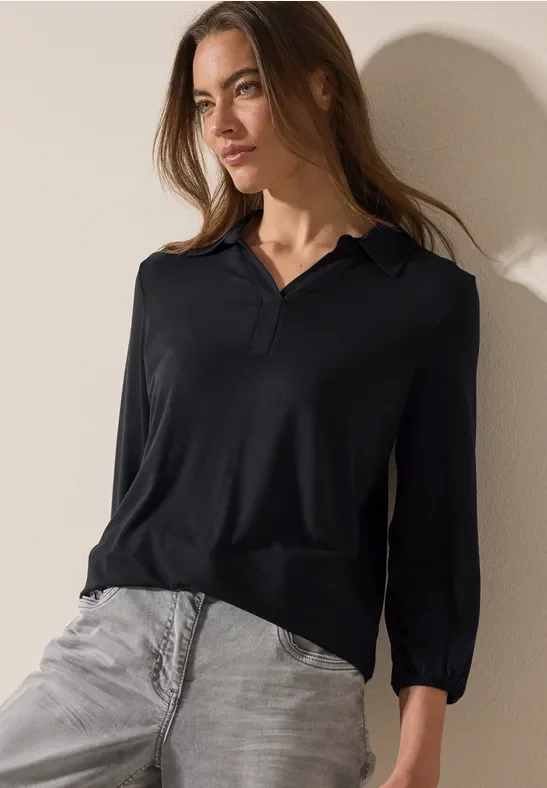 Cecil Damen Poloshirt in Schwarz, Gr: XXL