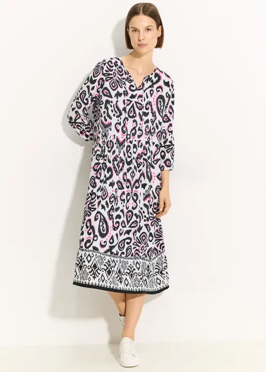 Cecil Damen Tunika Kleid mit Print in Weiß, Gr: XS