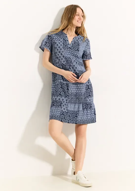 Cecil Damen Patchwork Print Kleid in Blau, Gr: S