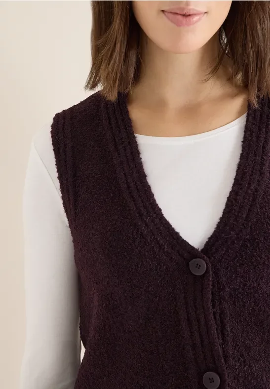 Cecil Damen Bouclé Weste in Rot, Gr: M