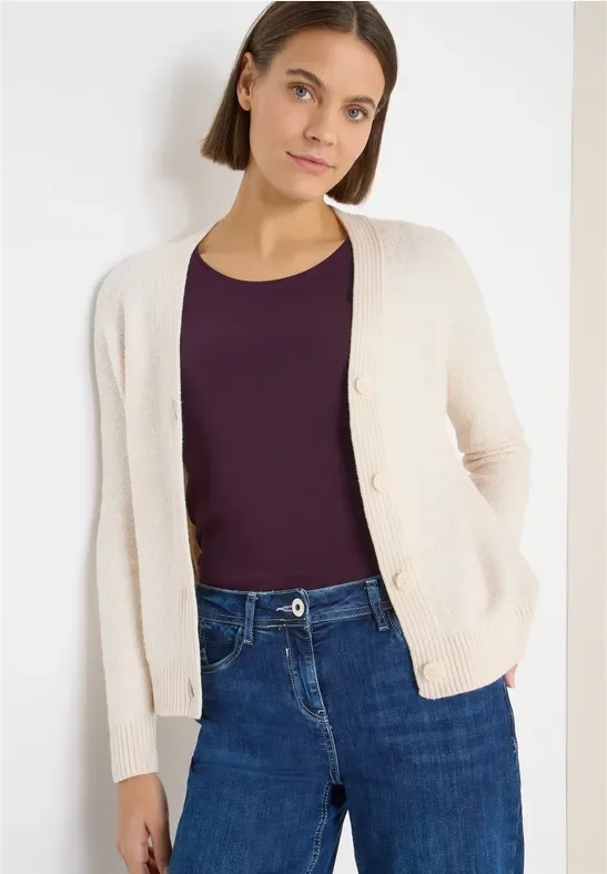 Thumbnail - Cecil Damen Softer Bouclé Cardigan in Grau, Gr: L
