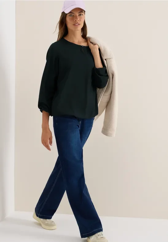 Cecil Damen Bluse in Unifarbe in Grün, Gr: L